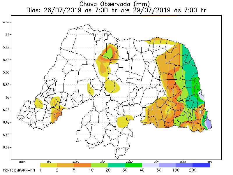 Fim de semana registrou chuvas em maior volume em Natal e mais quatro municípios no RN; veja boletim pluviométrico