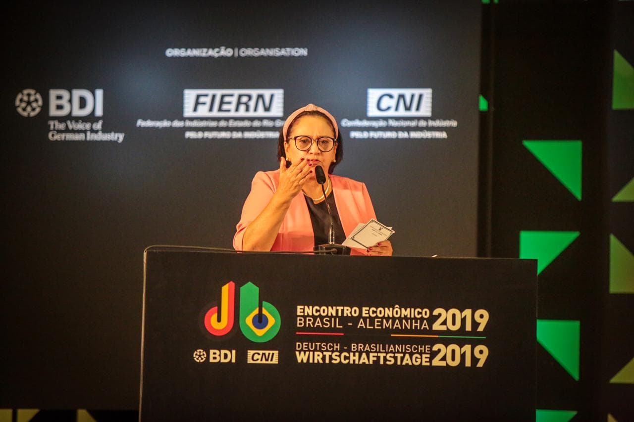 FOTOS: Confira o discurso da governadora Fátima, com a presença do presidente em exercício Mourão, no 37º Encontro Econômico Brasil-Alemanha (EEBA) em Natal