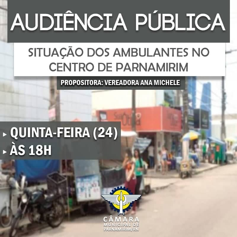 Audiência pública debaterá situação dos vendedores ambulantes de Parnamirim