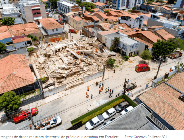 VÍDEO mostra momento do desabamento de prédio em Fortaleza