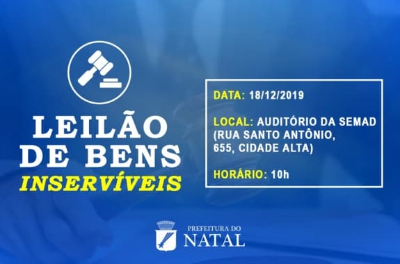 Prefeitura leiloa em Natal carro oficial do prefeito, outros veículos e bens inservíveis no dia 18
