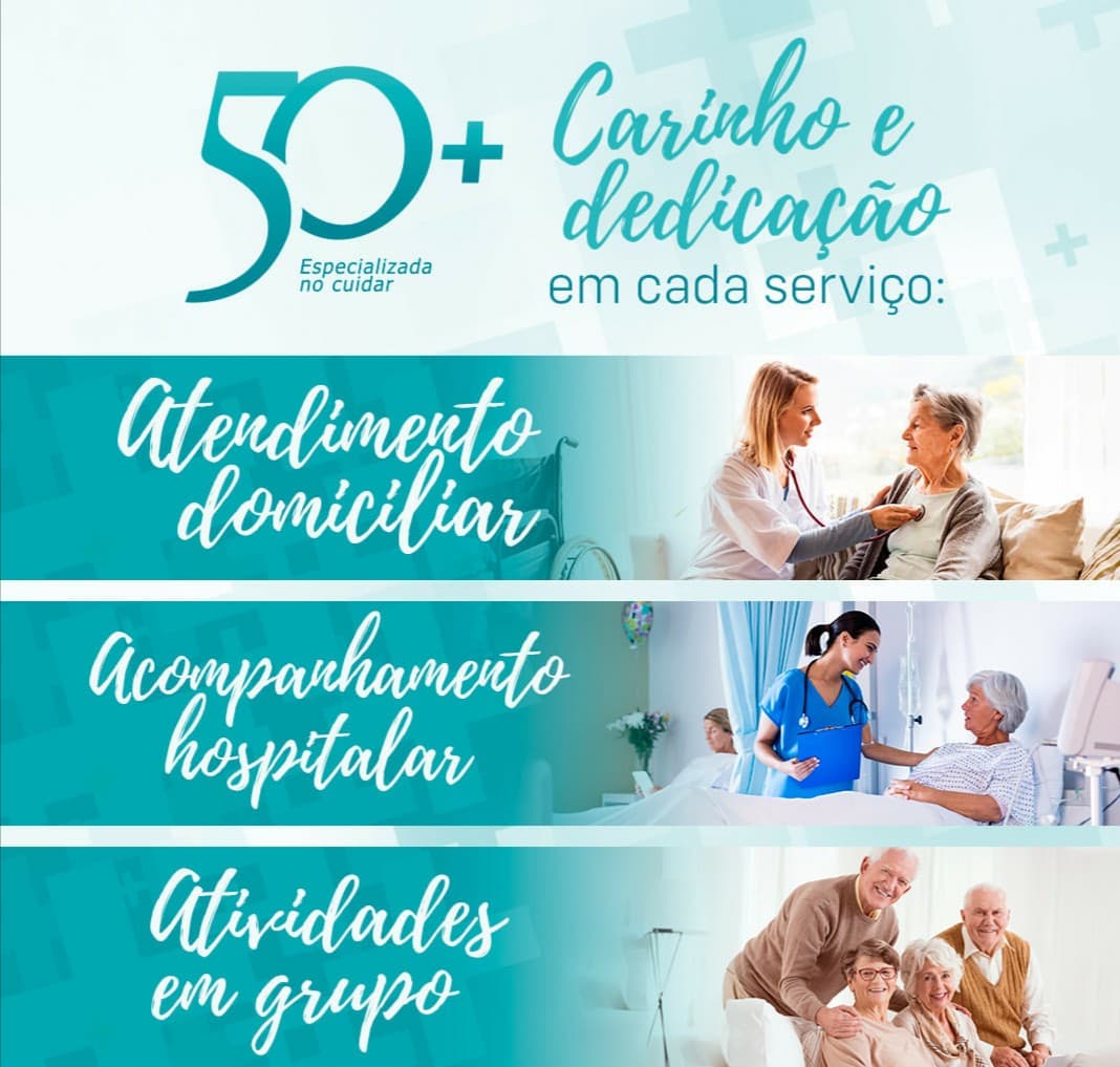 50+ oferece atendimento domiciliar em Natal com o conforto e a segurança do seu lar