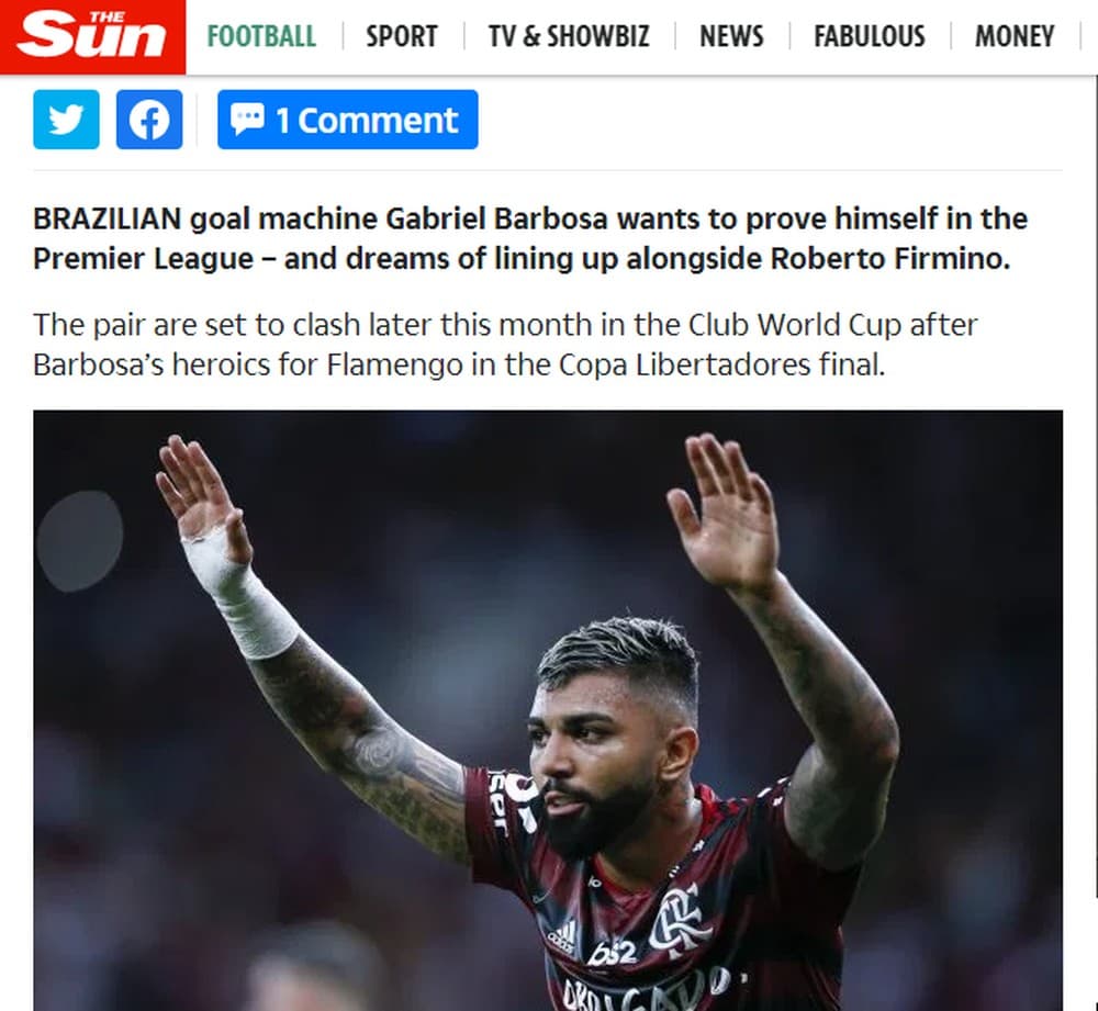 "Goal machine", Gabigol revela vontade de jogar na Premier League e se diz mais maduro