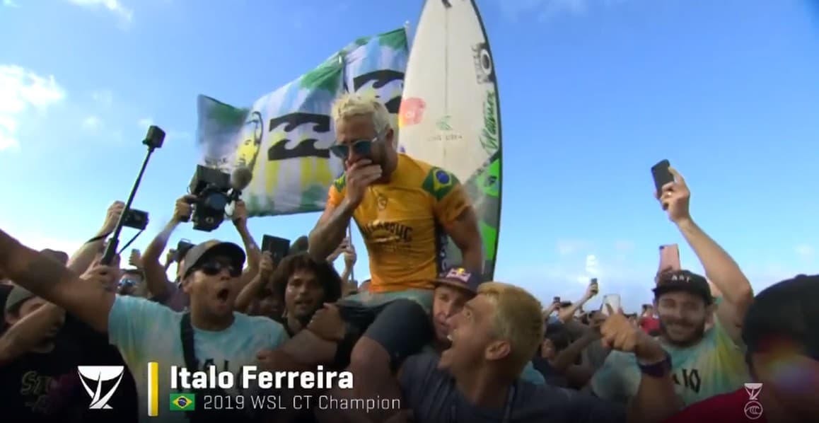 DIA HISTÓRICO: Potiguar Ítalo Ferreira vence Medina no Havaí e é campeão mundial de surf 2019