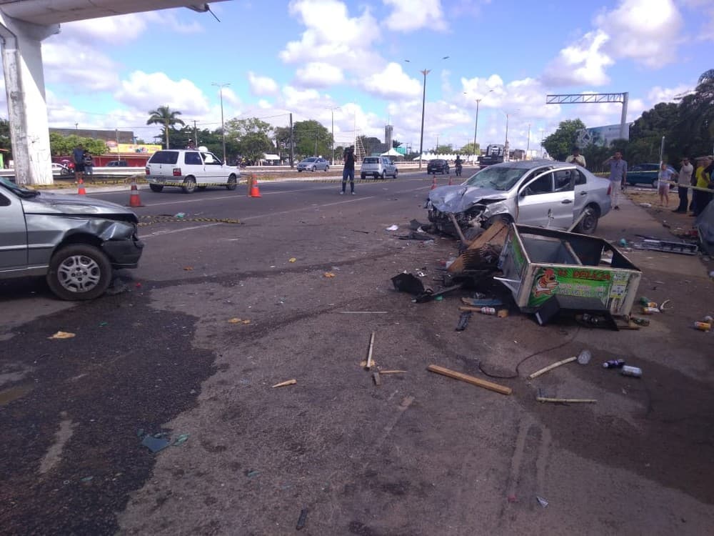 Trabalhador morre e duas pessoas ficam feridas em acidente na BR-101 em Parnamirim na manhã desta quinta
