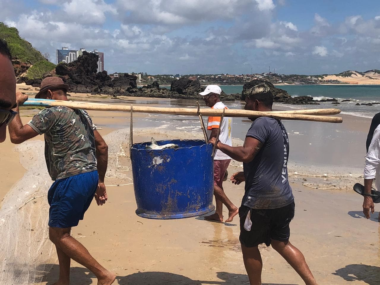 FOTOS E VÍDEOS: Pescaria no litoral sul potiguar rende grande quantidade de peixes