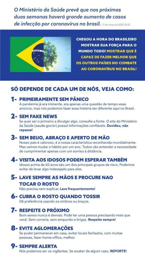 CORONAVÍRUS: dicas importantes