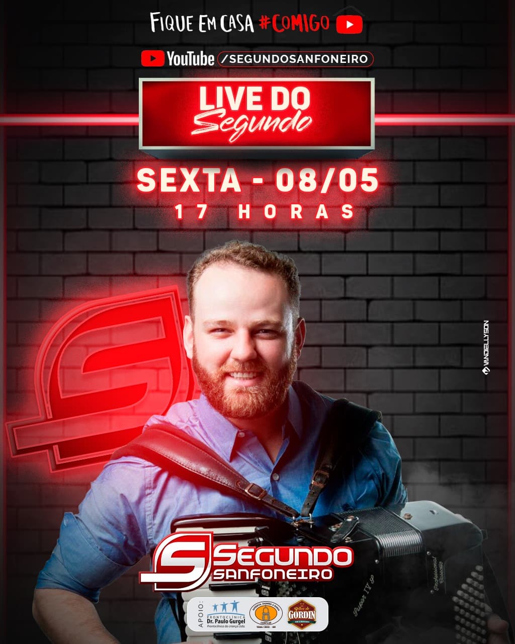 FIQUE EM CASA: Segundo Sanfoneiro realiza live no fim da tarde desta sexta