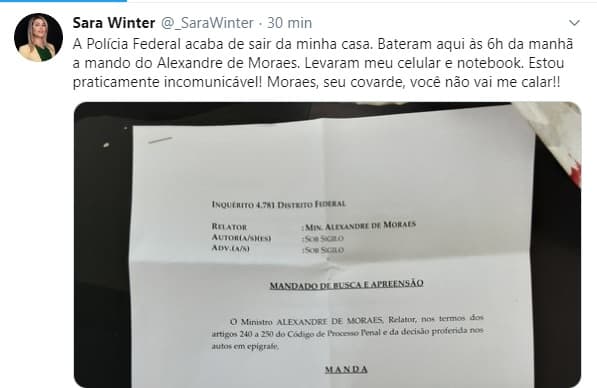 Militante bolsonarista chama Alexandre de Moraes de covarde e diz que ela não cala