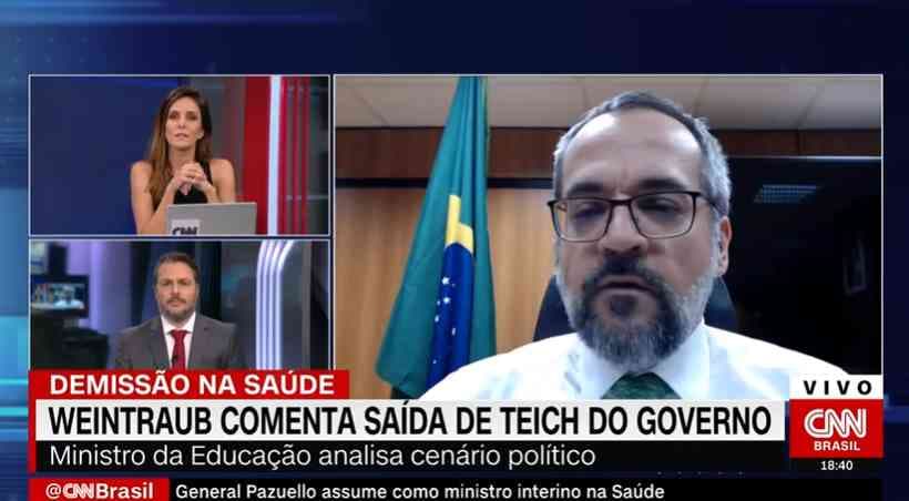 Weintraub discute com a jornalista Monalisa Perrone da CNN após pergunta ‘não combinada'