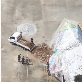Derramamento de entulho às margens da av. Prudente de Morais é para construção de obstáculos para skatistas