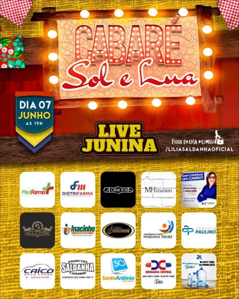 HOJE TEM - Live junina do Cabaré Sol & Lua já é sucesso e tira Lilia Saldanha do sério: ‘É puta pra tudo que é lado e eu dizendo que não pode aglomerar’