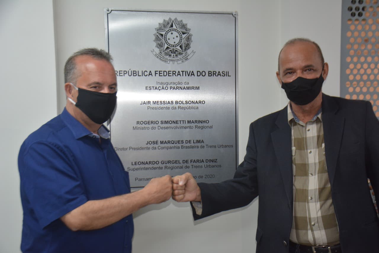FOTOS: Prefeito e o ministro Rogério Marinho entregam nova estação do VLT em Parnamirim
