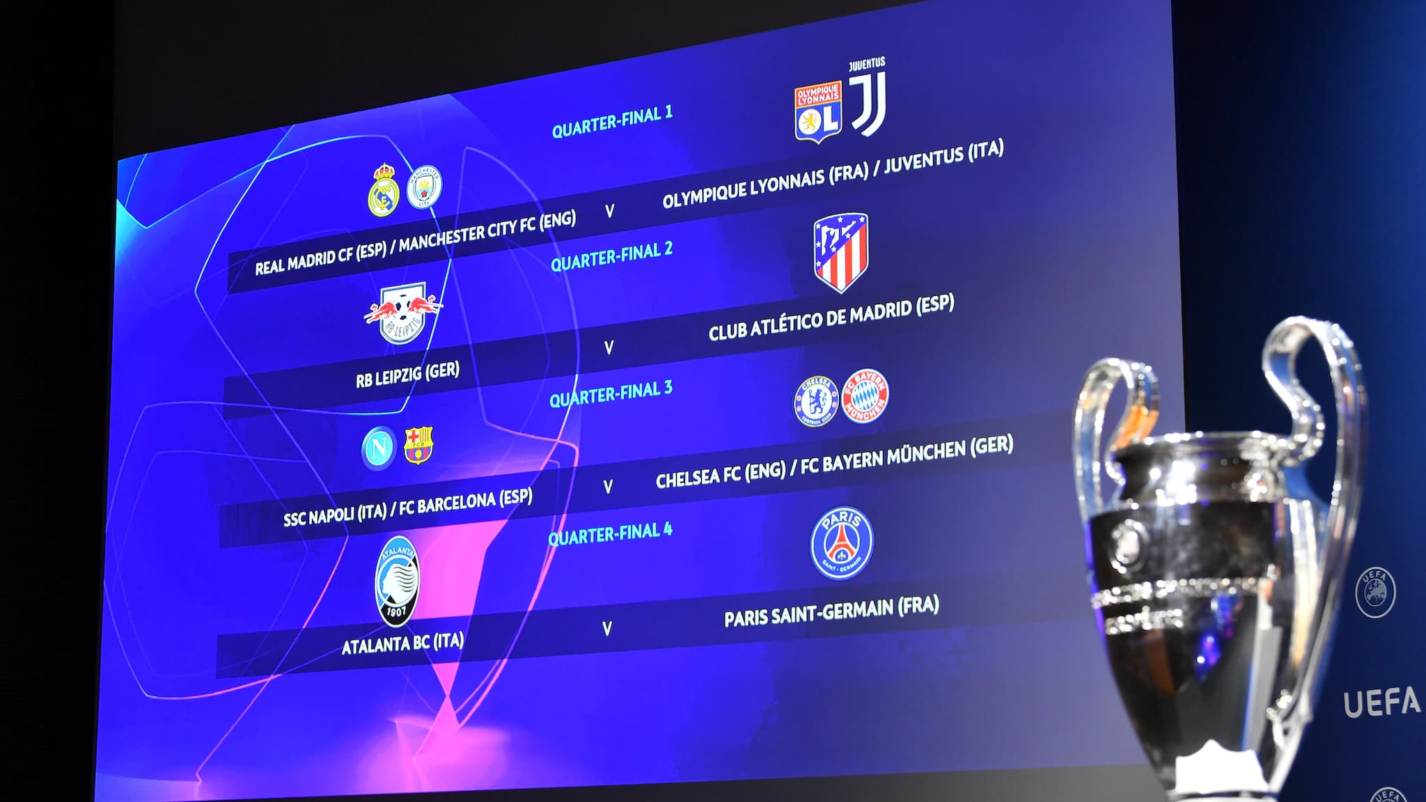 Liga dos Campeões define confrontos de mata-mata das quartas de final