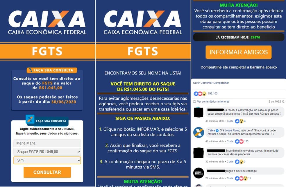 Novo golpe com saque emergencial do FGTS atinge mais de 100 mil no Whatsapp