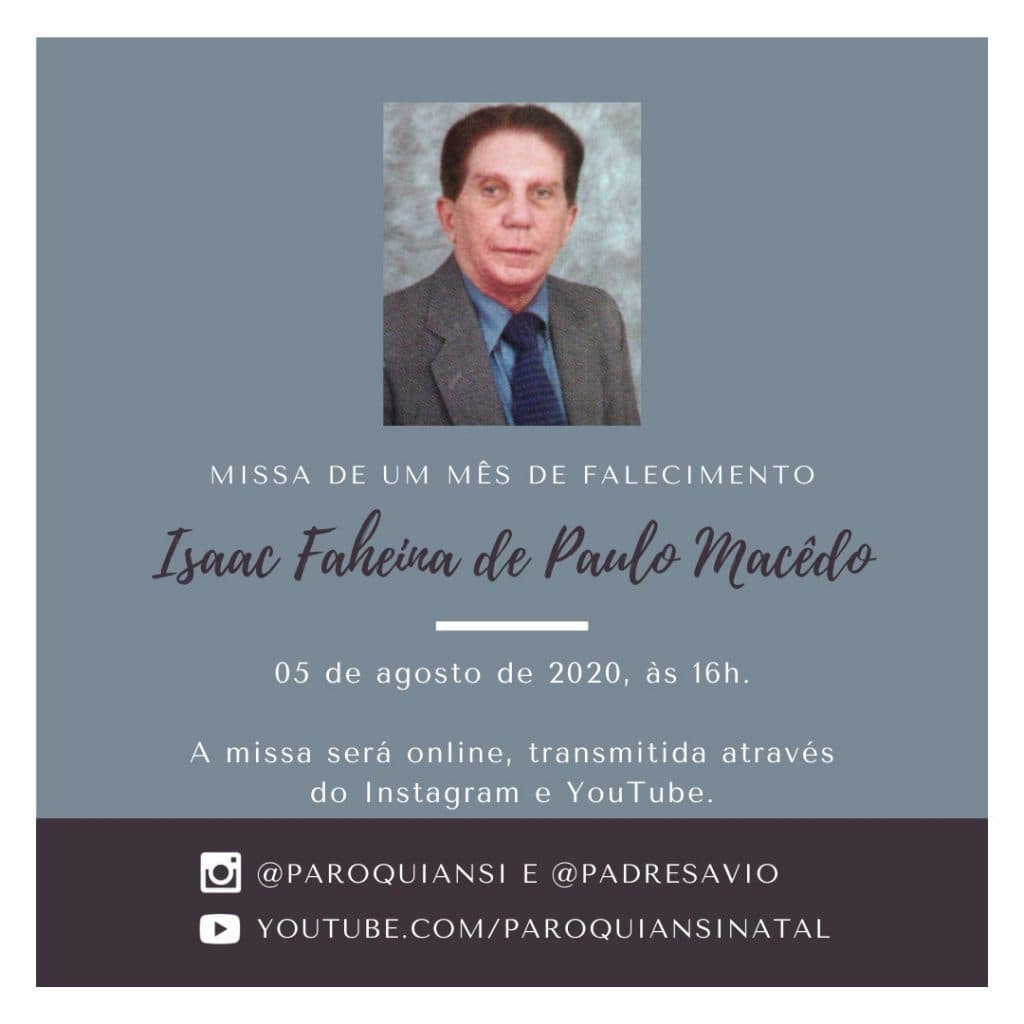 Missa de 30º dia de Paulo Macedo será nesta quarta