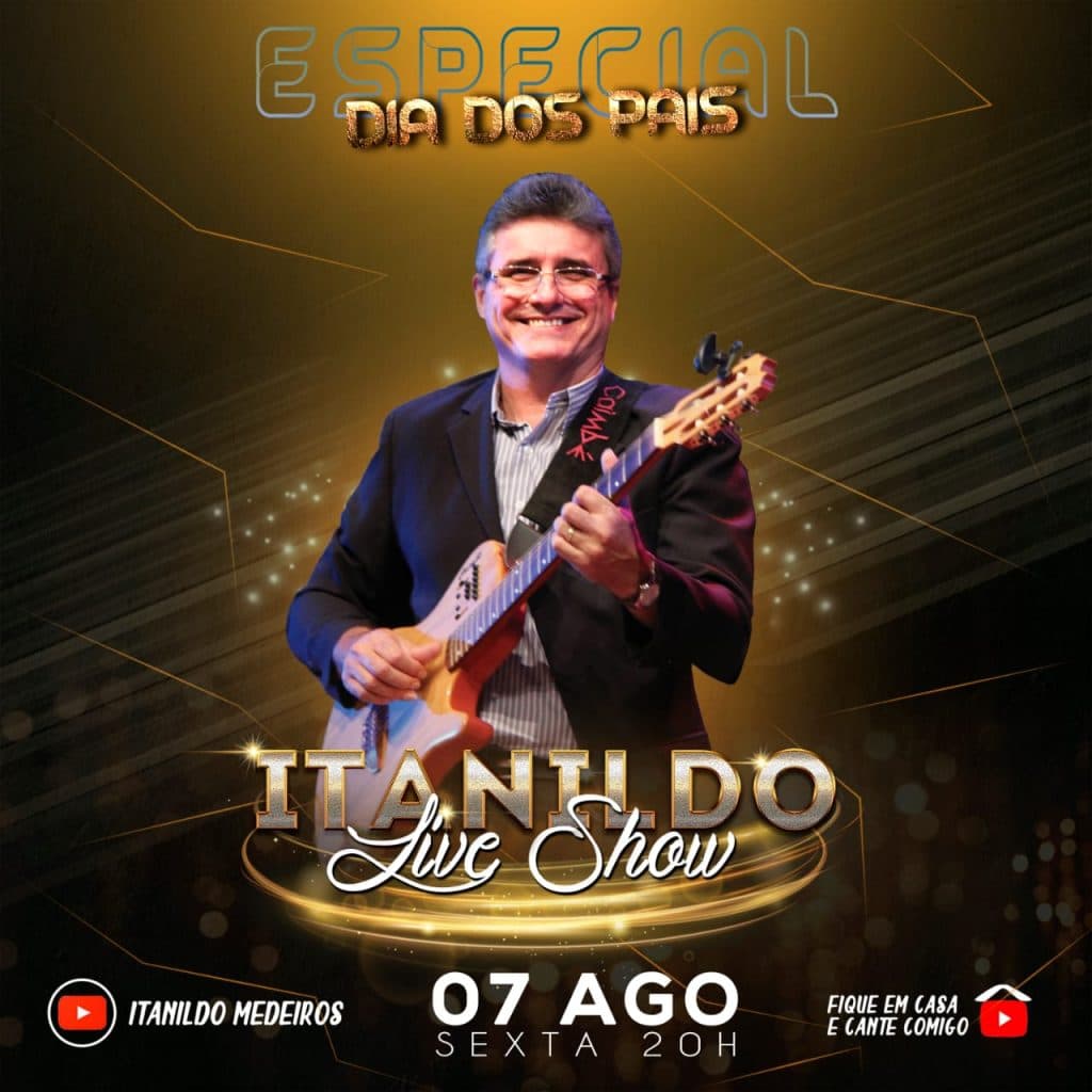 Cantor Itanildo Medeiros fará Live Especial do Dias do Pais nesta sexta às 20h