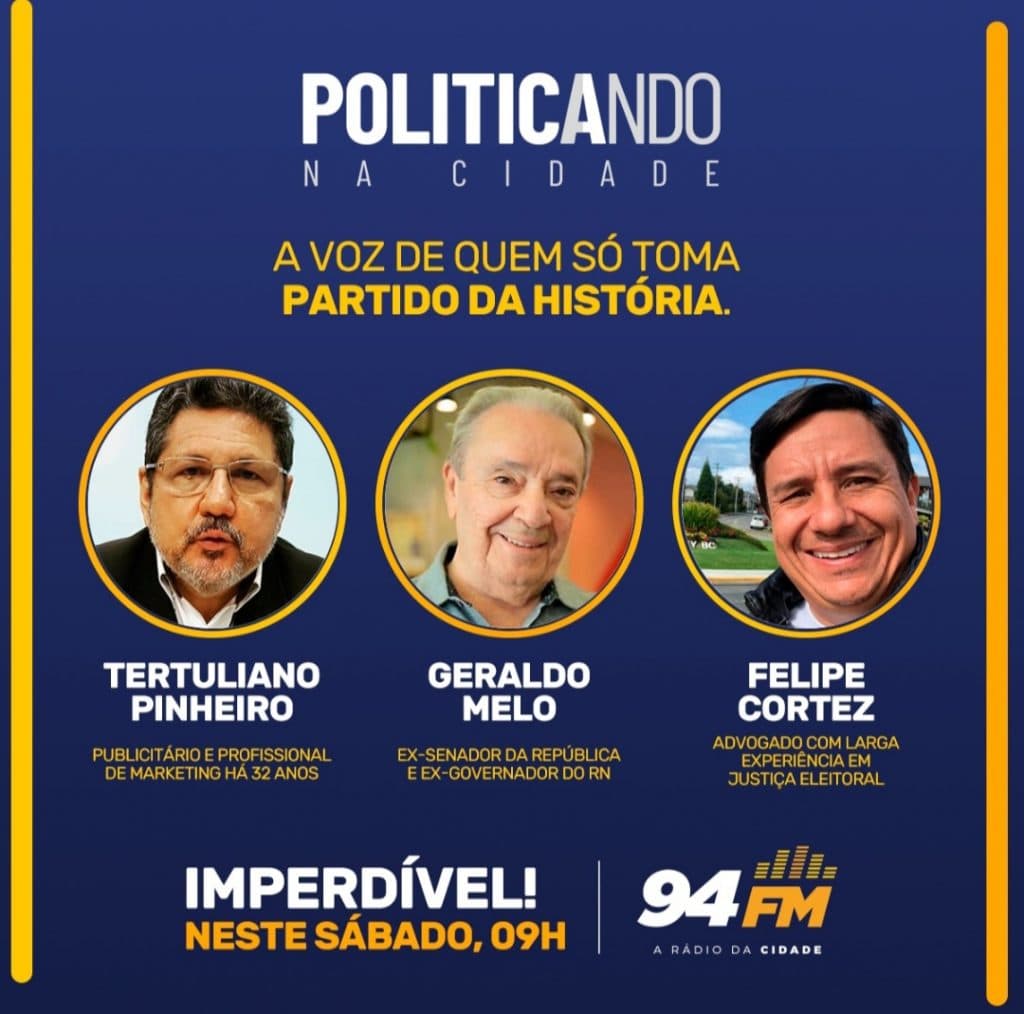 Politicando na Cidade estreia amanhã na 94FM Rádio Cidade