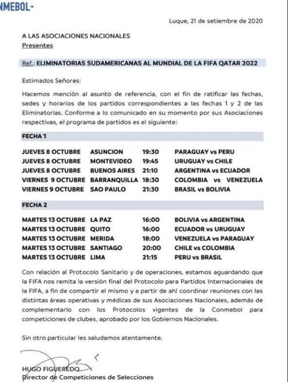 Conmebol confirma data, horário e local de início das Eliminatórias; confira a tabela atualizada