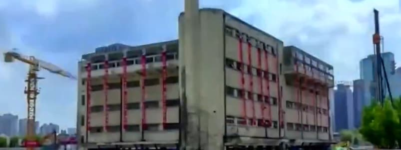 VÍDEO: Chineses mudam de lugar prédio de cinco andares e 7 mil toneladas