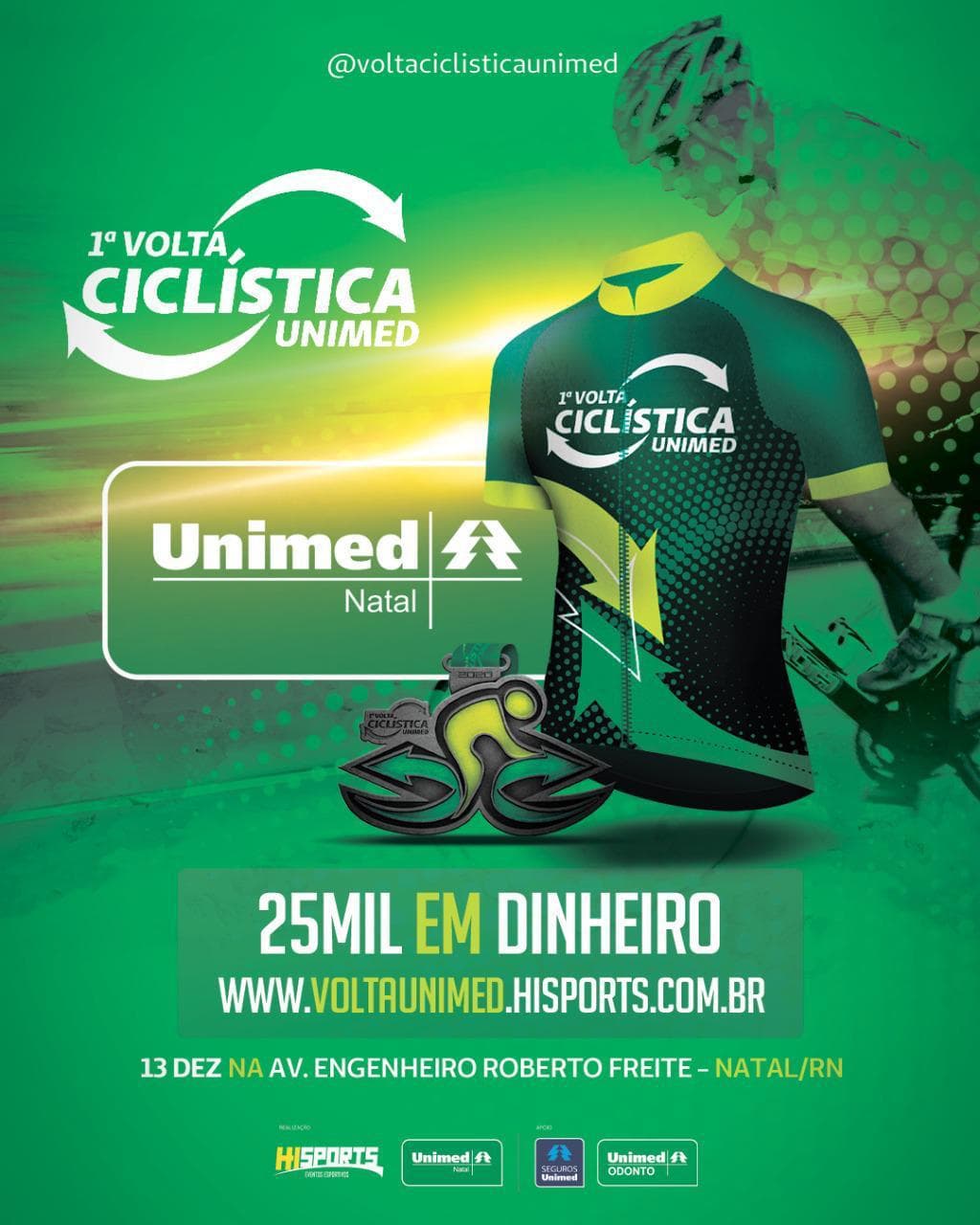1ª Volta Ciclística Unimed na Zona Sul de Natal oferece R$ 25 mil em premiação