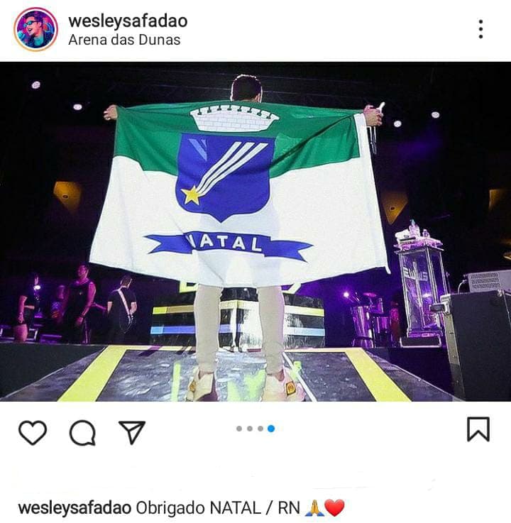 Após show em Natal, Wesley Safadão agradece oportunidade de voltar aos palcos: "Vai ficar marcado pra sempre na minha vida"