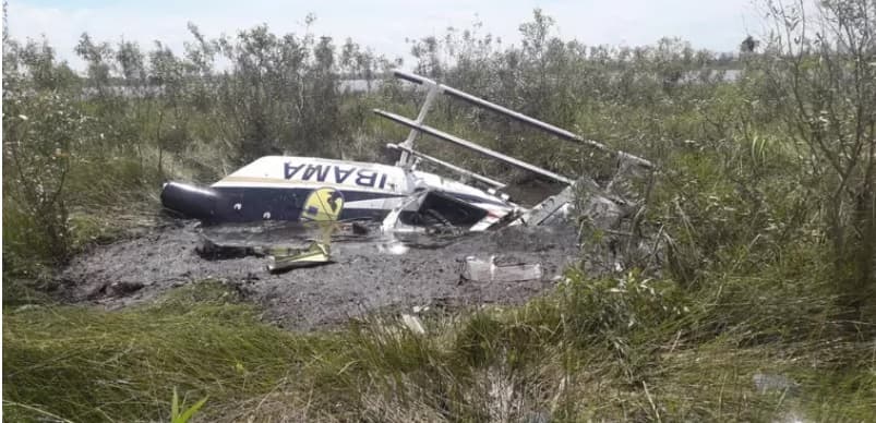 FOTO: Helicóptero do Ibama cai em combate a fogo no Pantanal e bombeiro militar morre; ministro manifesta solidariedade