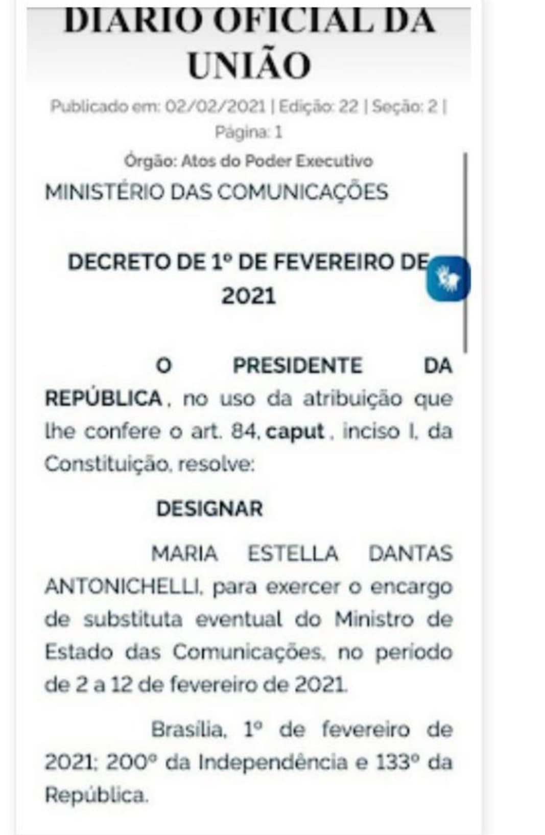 Jornalista potiguar Estella Dantas é nomeada ministra substituta do Ministério das Comunicações