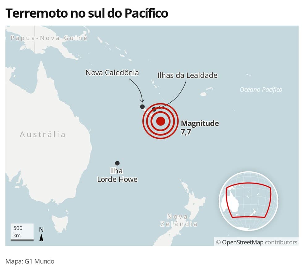 Terremoto no sul do pacífico produz tsunami e acende alerta para ilhas da região