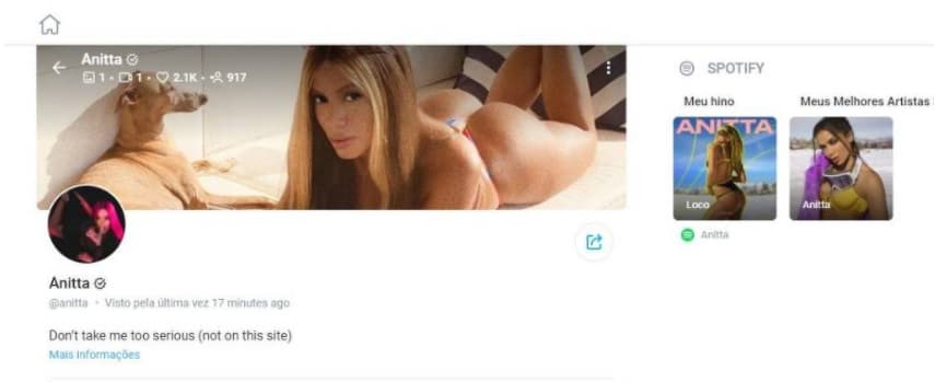 Anitta cumpre promessa e inaugura conta em site adulto conhecido por conteúdos ousados como vídeos e fotos íntimas