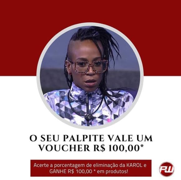 Empresas fazem campanhas premiando quem acertar o percentual de votos que eliminará Karol Conká do BBB 21