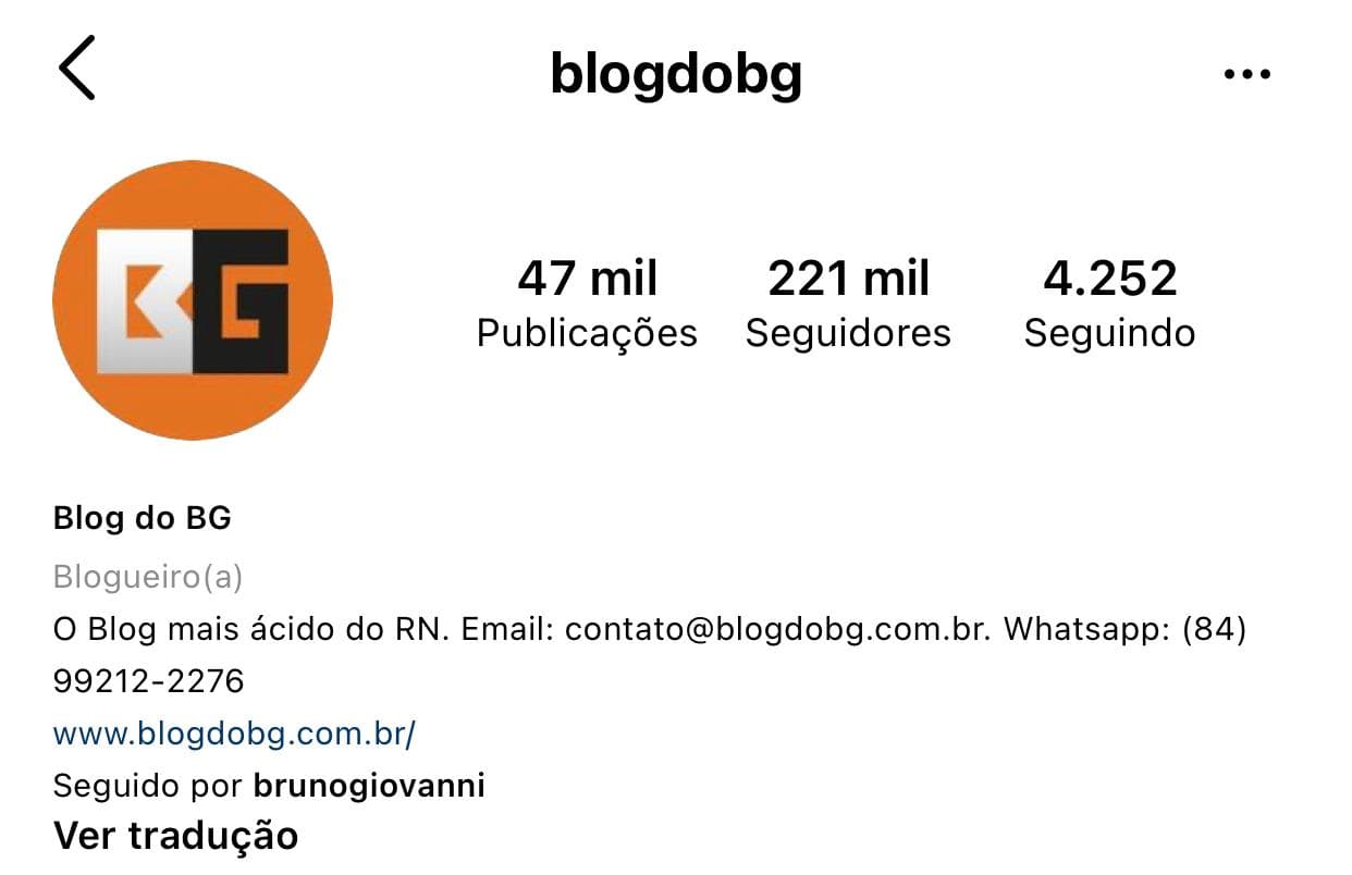 AI PAPAI: Perfil do Blog do BG no Instagram está de volta