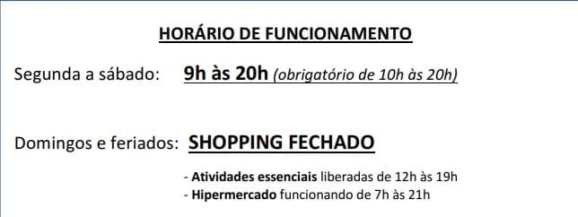 PANDEMIA: Shopping Midway Mall segue temporariamente fechado aos domingos e feriados
