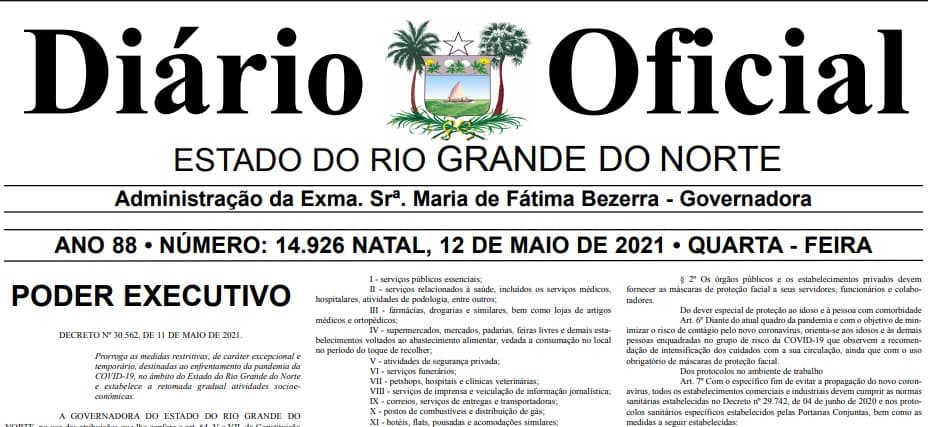 Confira o novo decreto estadual, com fim do toque de recolher integral aos domingos e feriados, além de flexibilizações no comércio, aulas presenciais, igrejas e mais
