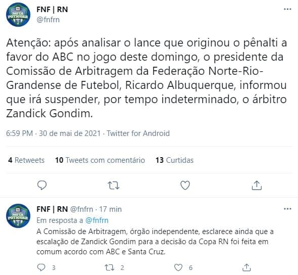 VÍDEO: Confira o pênalti marcado a favor do ABC, que não foi