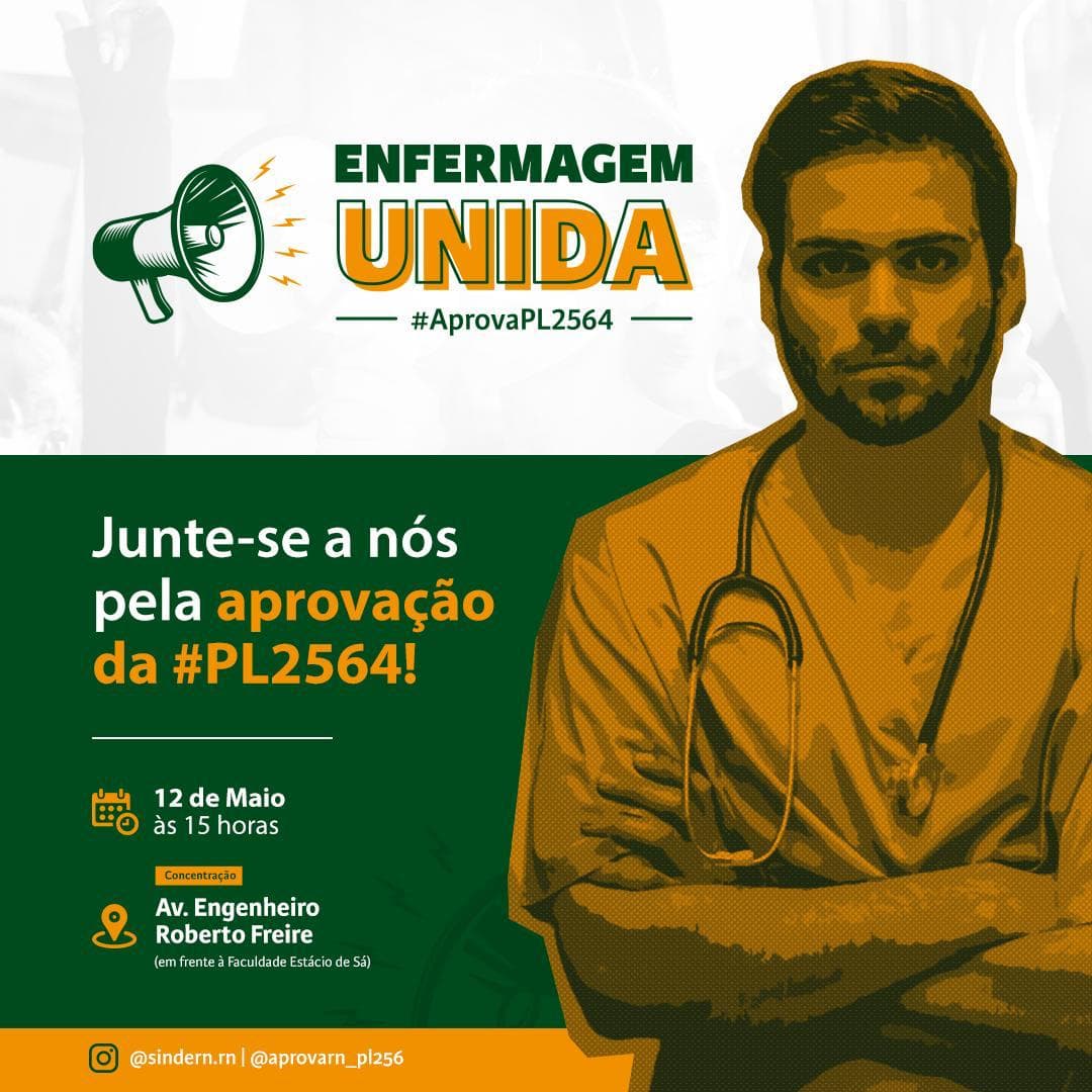 Carreata nesta quarta em Natal destaca a importância dos direitos dos profissionais da Enfermagem