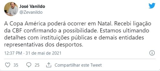 FNF confirma ligação da CBF para Arena das Dunas sediar Copa América agora em junho