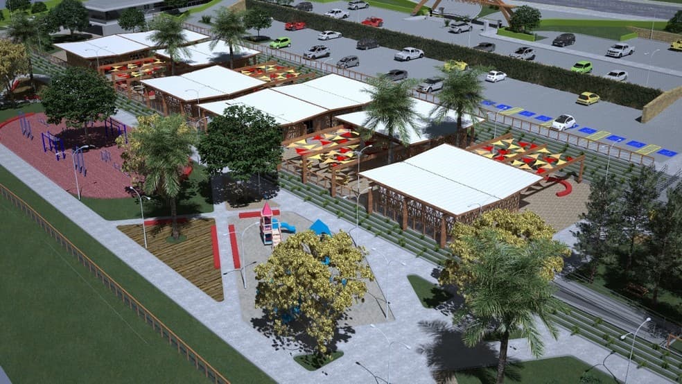 Projeto para parque público na Via Costeira prevê quadras, área de piquenique, academia e pistas de skates