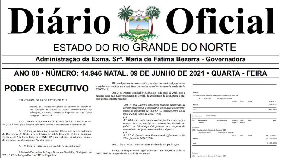 Diário Oficial do Estado publica prorrogação de decreto até dia 23 e libera eventos corporativos até 50 pessoas; veja íntegra