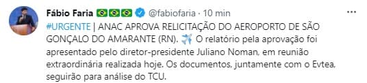 Por unanimidade, Anac aprova relicitação do aeroporto de São Gonçalo do Amarante