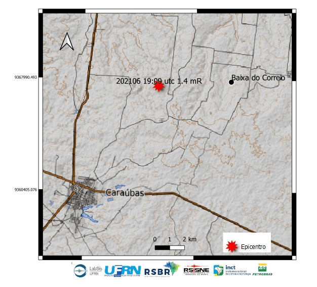 Tremor de terra é registrado em Caraúbas-RN na noite dessa terça-feira
