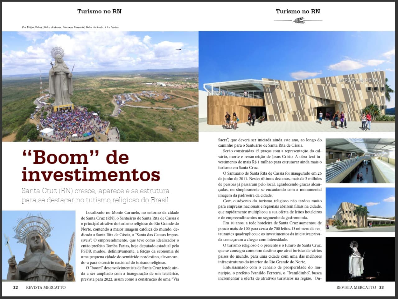 Revista destaca desenvolvimento de Santa Cruz (RN) e a força do turismo religioso que transformou o município potiguar