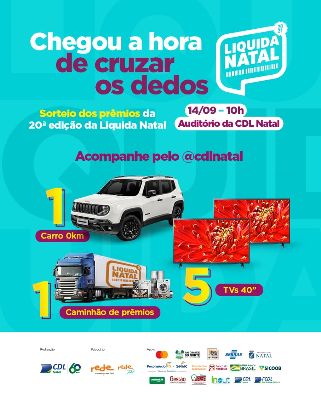 Liquida Natal sorteia prêmios na terça-feira 14/09