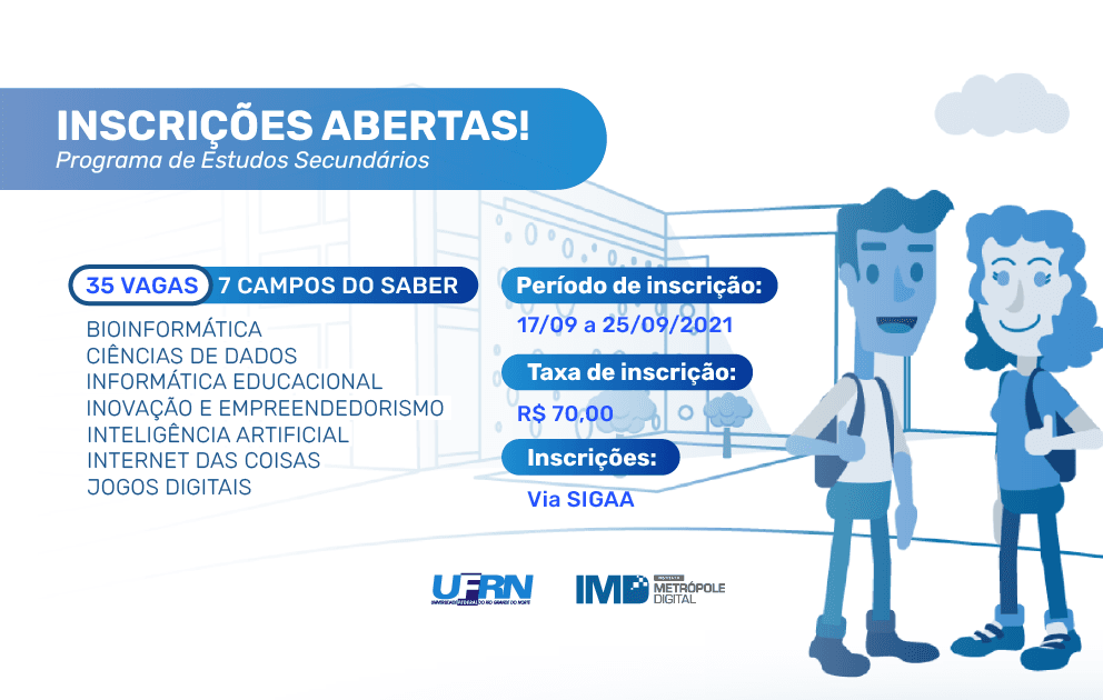 Instituto Metrópole Digital (IMD/UFRN) oferece cursos gratuitos de TI com 35 vagas para público externo