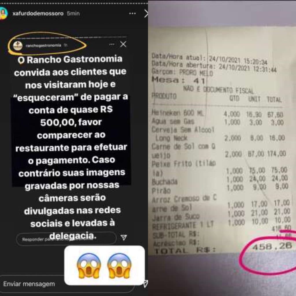 RESTAURANTE AVISA CALOTEIROS: Paguem a conta ou todo mundo saberá quem vocês são