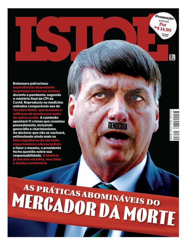 Revista IstoÉ compara Bolsonaro a Hitler e chama o presidente de ‘genocida'