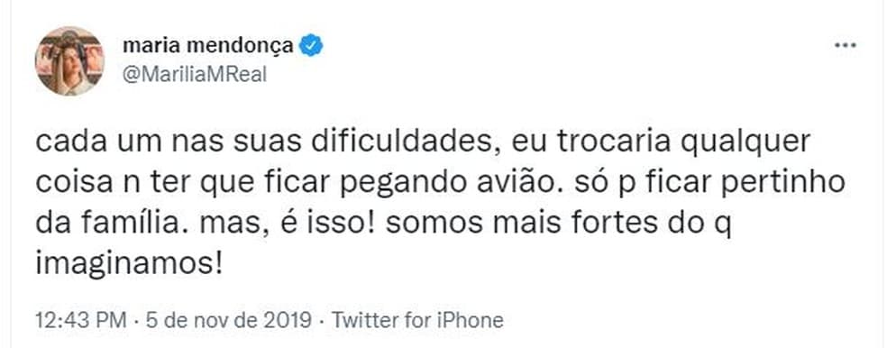 Marília Mendonça fez post exatamente dois anos antes de morrer em acidente aéreo: ‘trocaria qualquer coisa para não ter que ficar pegando avião'