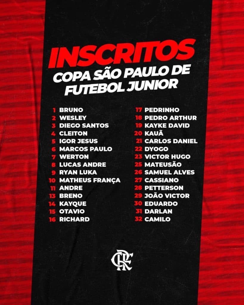 Grupo LGBTQIA+ cobra explicações do Flamengo por não usar a camisa 24 na Copa SP de Juniores