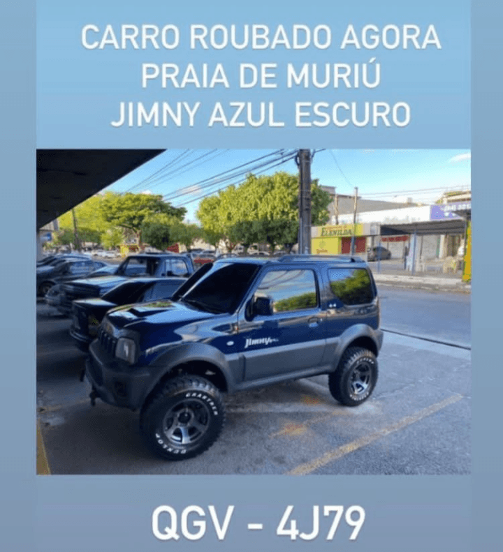 Bandidos rendem vítimas e roubam carro em Muriu