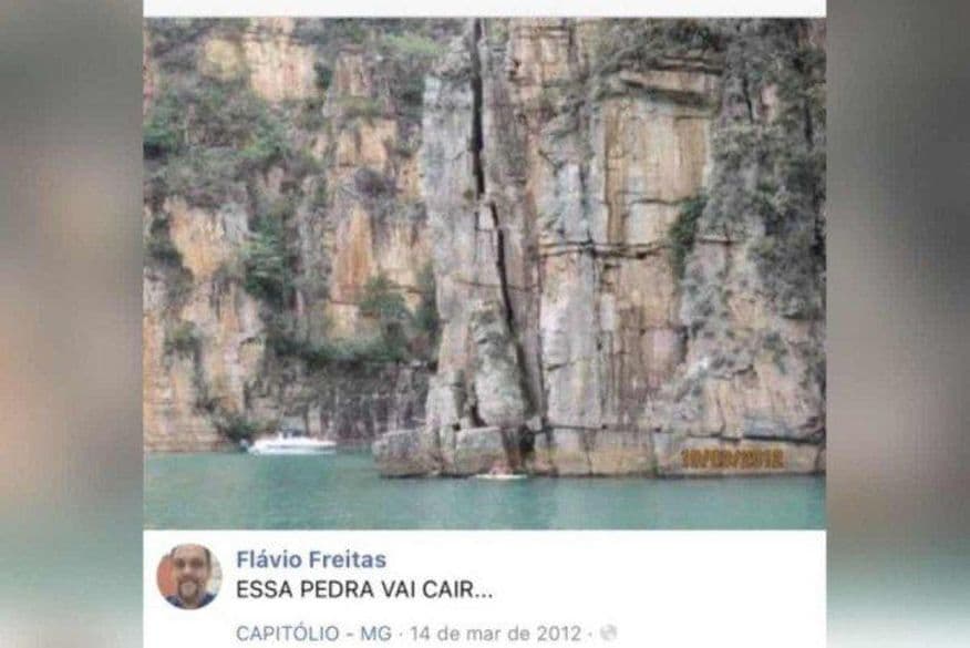 Capitólio: Turista ‘previu’ queda de rocha 10 anos antes do acidente